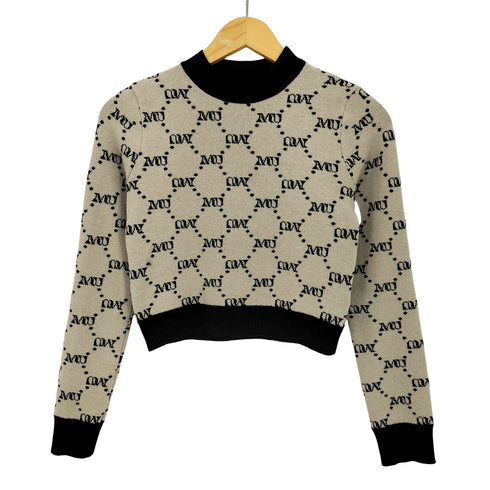 ムルーア MURUA 25aw モノグラムバイカラーニット レディース FREE