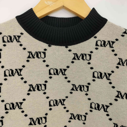ムルーア MURUA 25aw モノグラムバイカラーニット レディース FREE