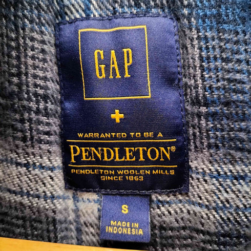 ペンドルトン PENDLETON 16AW DENIM PUFFER V INDIRINS 裏地グラデーションチェック コットン ナイロン デニム 異素材切替 ボア 中綿 ベスト メンズ import:S