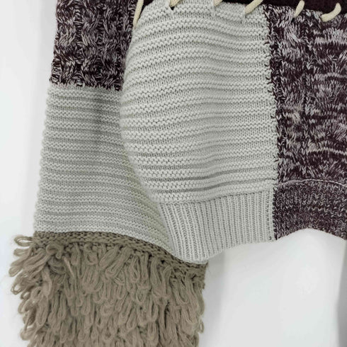 ムルーア MURUA 25aw マテリアルMIXショルダーオープンニット レディース FREE