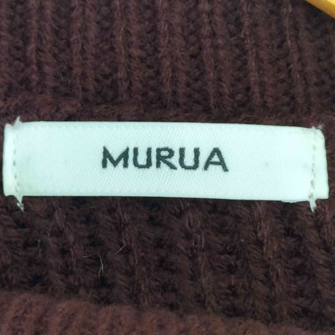 ムルーア MURUA 25aw マテリアルMIXショルダーオープンニット レディース FREE