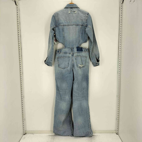 ザラ ZARA カッティングデニムジャンプスーツ レディース M