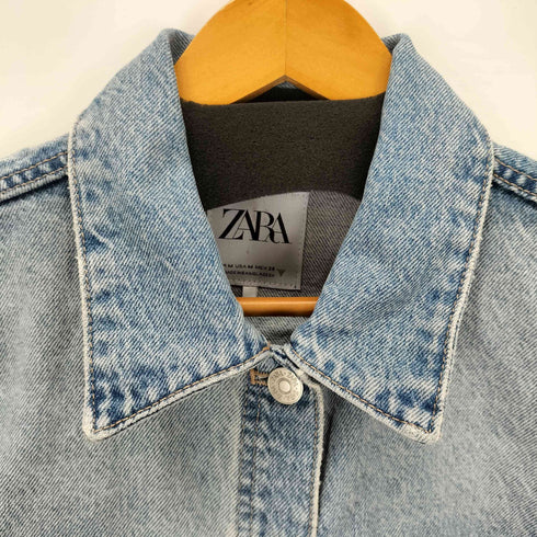 ザラ ZARA カッティングデニムジャンプスーツ レディース M