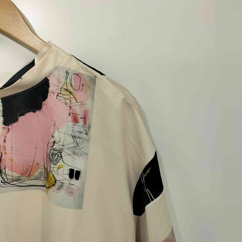 ガスヴァンサントミタイニアオイ ガスヴァンサントみたいに蒼い 転写プリント 総柄 クルーネック S/S Tシャツ レディース FREE