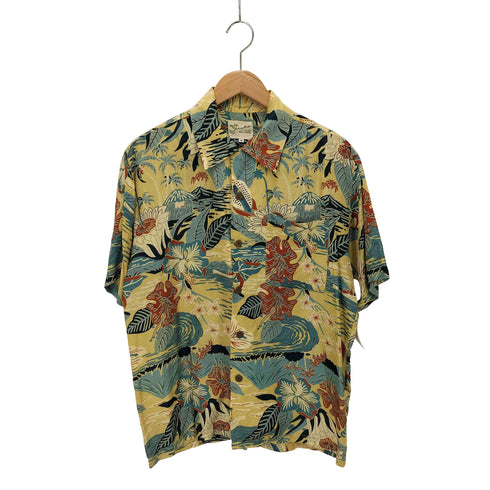 ビッグジョン BIG JOHN シルク100% 開襟 総柄アロハシャツ メンズ JPN:M