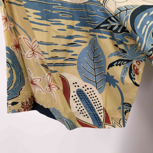 ビッグジョン BIG JOHN シルク100% 開襟 総柄アロハシャツ メンズ JPN:M