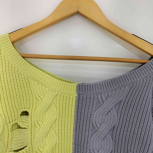 d'zzit Bi-color Damage Cable Short Knit レディース FREE