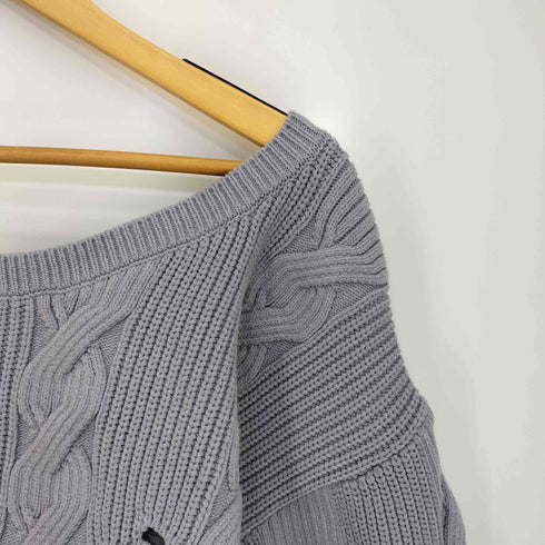 d'zzit Bi-color Damage Cable Short Knit レディース FREE