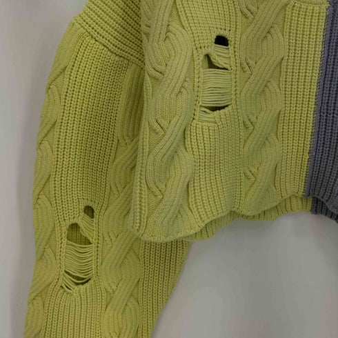 d'zzit Bi-color Damage Cable Short Knit レディース FREE