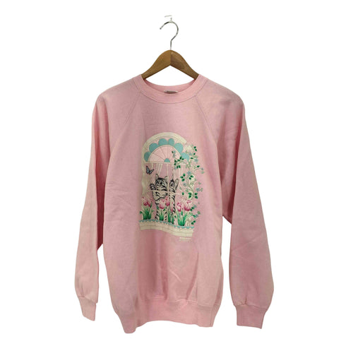 ヘインズ Hanes 80-90s USA製 アニマルプリント クルーネック スウェット レディース XL