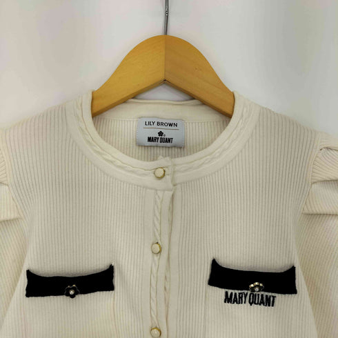 マリークワント MARY QUANT ロゴ刺繍 カーディガン レディース ONE SIZE