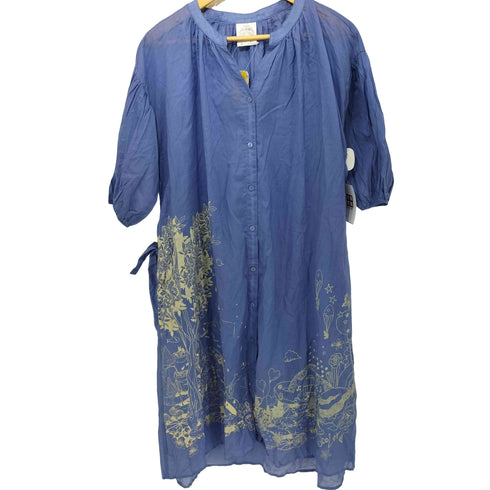 スカラー ScoLar 線書きアート柄 シャツ ワンピース レディース JPN:M