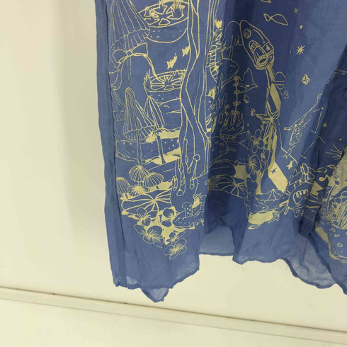 スカラー ScoLar 線書きアート柄 シャツ ワンピース レディース JPN:M