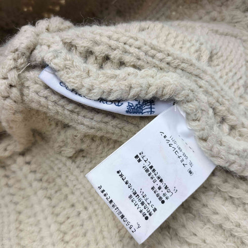 OSHUKORO ケーブル編み ウール ニット バケットハット レディース