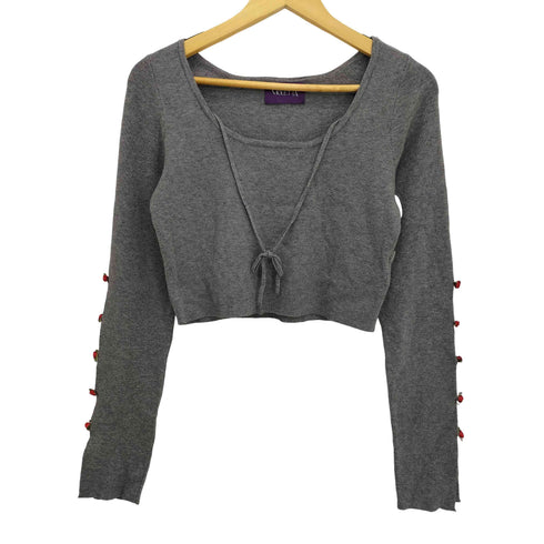VIOLETTA 24aw ローズモチーフクロップドニットトップス レディース FREE