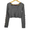VIOLETTA 24aw ローズモチーフクロップドニットトップス レディース FREE