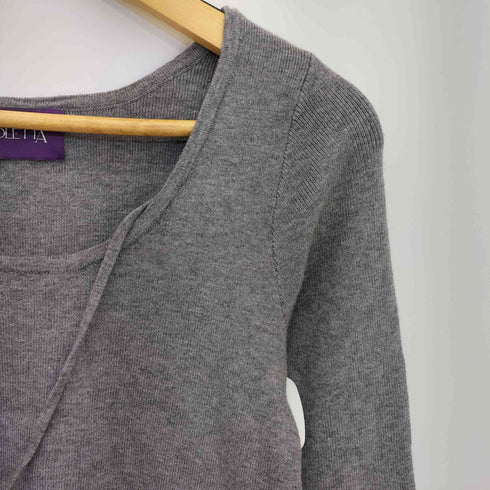 VIOLETTA 24aw ローズモチーフクロップドニットトップス レディース FREE