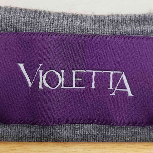 VIOLETTA 24aw ローズモチーフクロップドニットトップス レディース FREE