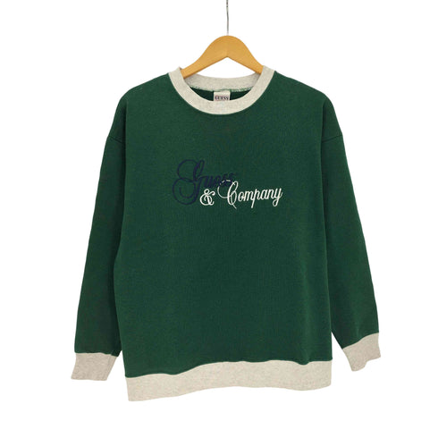 ゲス GUESS 90s USA製 ロゴ刺繍 クルーネック スウェット メンズ