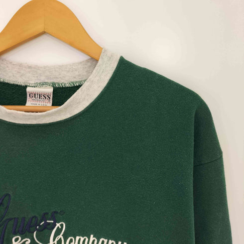 ゲス GUESS 90s USA製 ロゴ刺繍 クルーネック スウェット メンズ