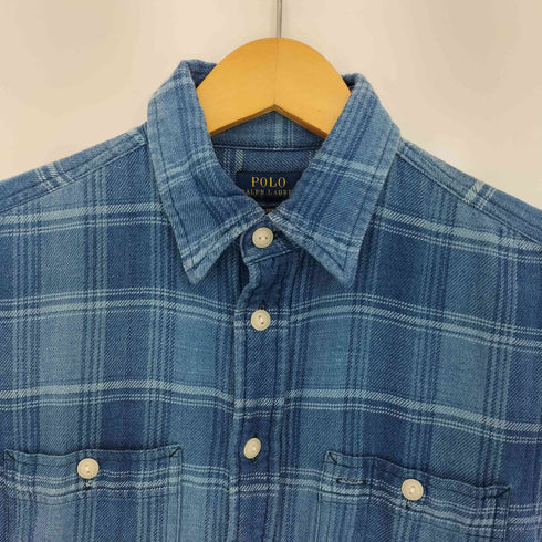 ポロラルフローレン POLO RALPH LAUREN 現行タグ RELAXED FIT チェック ダブルポケット長袖シャツ メンズ import:S