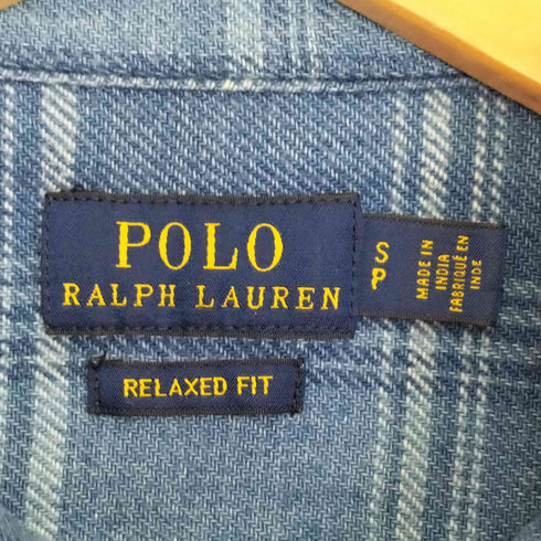 ポロラルフローレン POLO RALPH LAUREN 現行タグ RELAXED FIT チェック ダブルポケット長袖シャツ メンズ import:S