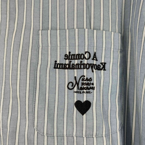 KAOYORINAKAMI AConnie ロゴ 刺繍 ストライプ シャツ メンズ JPN:L