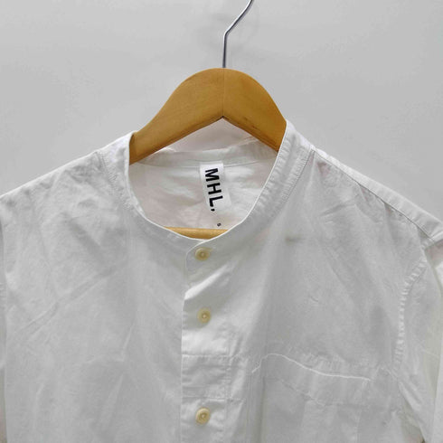 エムエイチエル MHL. 17AW GARMENT DYE BASIC POPLIN ガーメント ダイ ベーシック ポプリン バンドカラー シャツ メンズ import:S