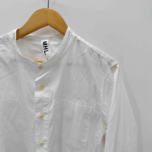 エムエイチエル MHL. 17AW GARMENT DYE BASIC POPLIN ガーメント ダイ ベーシック ポプリン バンドカラー シャツ メンズ import:S