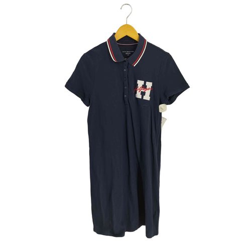 トミーヒルフィガー TOMMY HILFIGER 刺繍ロゴ ポロシャツ ワンピース レディース L