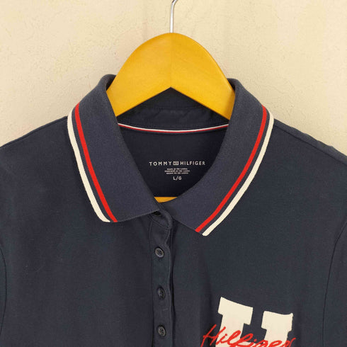 トミーヒルフィガー TOMMY HILFIGER 刺繍ロゴ ポロシャツ ワンピース レディース L
