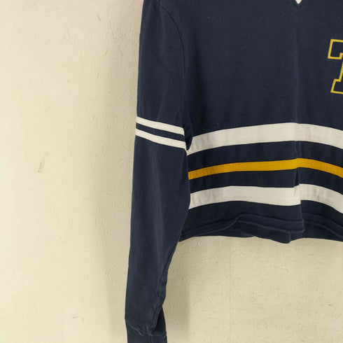 トミージーンズ tommy jeans 刺繍ロゴ クロップド シャツ レディース S