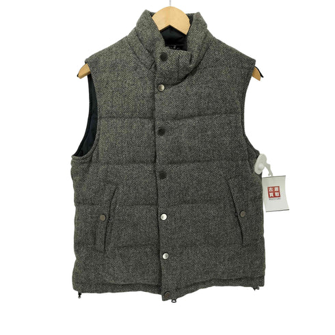 シップス SHIPS ウール ツイード ヘリンボーン リバーシブル ダウンベスト メンズ JPN:S
