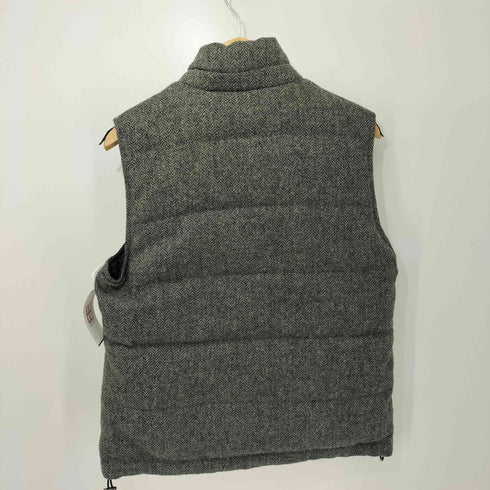 シップス SHIPS ウール ツイード ヘリンボーン リバーシブル ダウンベスト メンズ JPN:S