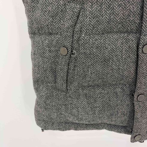 シップス SHIPS ウール ツイード ヘリンボーン リバーシブル ダウンベスト メンズ JPN:S