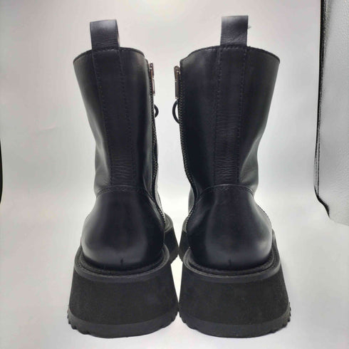 ザラ ZARA サイドジップ レザー 厚底 ブーツ レディース 41