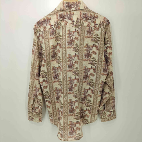 キャンパス CAMPUS 70S USA製 総柄 襟芯 ロングスリーブシャツ メンズ 15-M-15 1/2