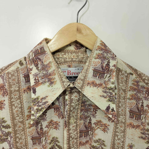 キャンパス CAMPUS 70S USA製 総柄 襟芯 ロングスリーブシャツ メンズ 15-M-15 1/2