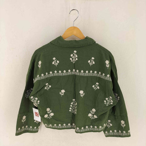 ザラ ZARA リネン混 チャイナ刺繍 シャツ レディース import:L