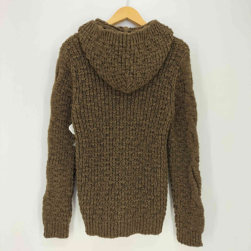 IMPERIAL イタリア製 ケーブル編み トグルボタン 比翼ジップ フーデット カーディガン Y2K メンズ