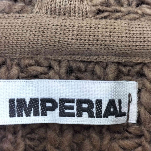 IMPERIAL イタリア製 ケーブル編み トグルボタン 比翼ジップ フーデット カーディガン Y2K メンズ
