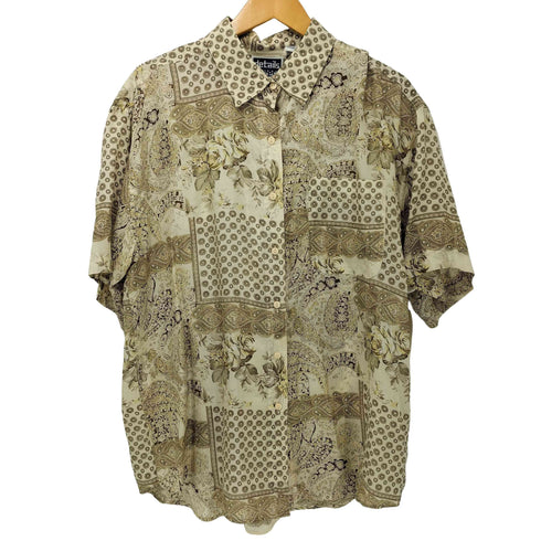 details express 90S 総柄 総シルク ショートスリーブシャツ メンズ
