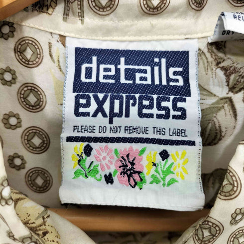 details express 90S 総柄 総シルク ショートスリーブシャツ レディース
