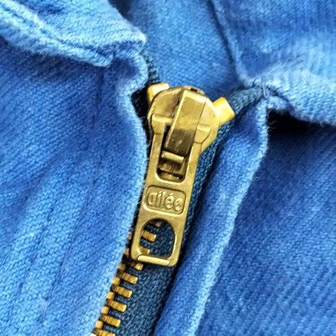 ベトラ VETRA 60-70S フランス製 aileeジップ ネーム 刺繍 コットン ツイル フレンチ ユーロワーク オーバーオール ジャンプスーツ ツナギ メンズ 38