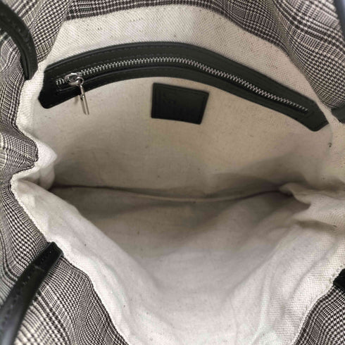 LENK グレンチェック フリンジトートバッグ レディース