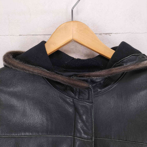 Soleil Genuine Leather フーデットレザーコート レディース JPN:L