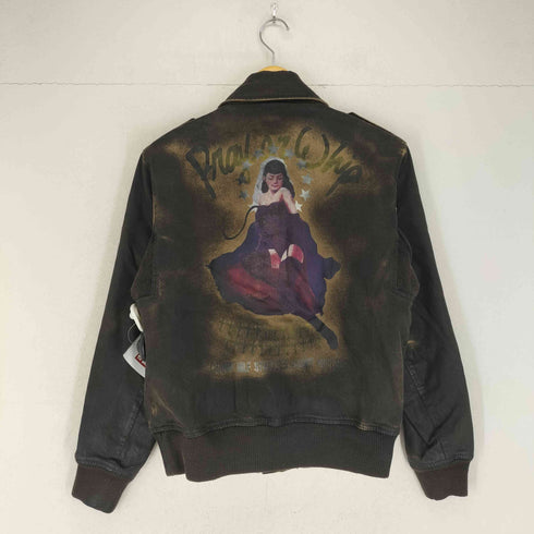 グラム glamb ピンナップガールプリント コーティング A-2フライトジャケット メンズ 2