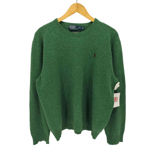 ポロバイラルフローレン Polo by RALPH LAUREN 90S LAMBS WOOL ラムウール ポニー刺繍 クルーネック ニット メンズ import:XL