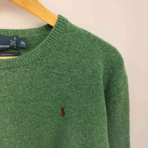 ポロバイラルフローレン Polo by RALPH LAUREN 90S LAMBS WOOL ラムウール ポニー刺繍 クルーネック ニット メンズ import:XL