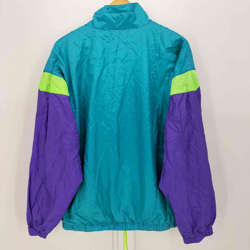 ナイキ NIKE 90S 銀タグ スウッシュ 刺繍 マルチカラー ナイロン ジップアップ ジャケット レディース import:M